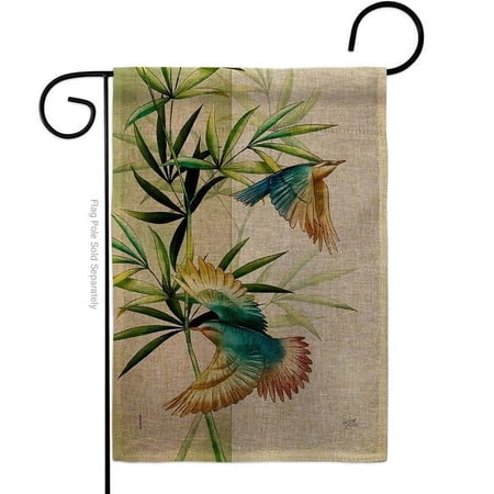 Breeze Decor G120265-DB Asian Blossom Birds Animals Bird 13 x 18.5. in. Double-Sided Decorative Vertical House Garden Flag for Decoration Banner Yard Gift