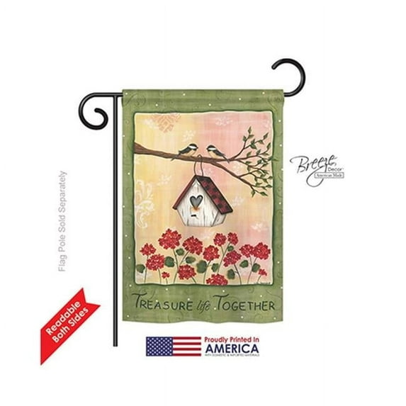 Breeze Decor G150045-BO Welcome Treasure Life Together Inspirational Sweet Home Impressions Decorative Vertical 13" x 18.5" Double Sided Garden Flag