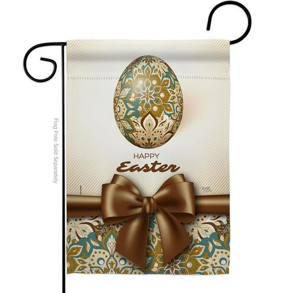 Breeze Decor G153085-BO Easter Faberge Egg Springtime Double-Sided Decorative Garden Flag, Multi Color