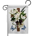 thumbnail image 1 of Breeze Decor G153087-BO 13 x 18.5 in. Lily Cross Sweet Life Sympathy Double-Sided Decorative Vertical Garden Flags - House Decoration Banner Yard Gift, 1 of 1