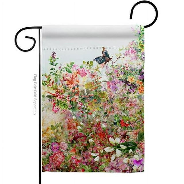 Breeze Decor G154131-BO Flower Floral Double-Sided Decorative Garden Flag, Multi Color