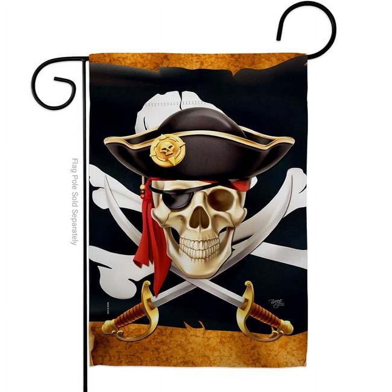 Breeze Decor G157068-BO 13 x 18.5 in. Pirate Life Garden Flag with Coastal Double-Sided Decorative Vertical House Decoration Banner Yard Gift