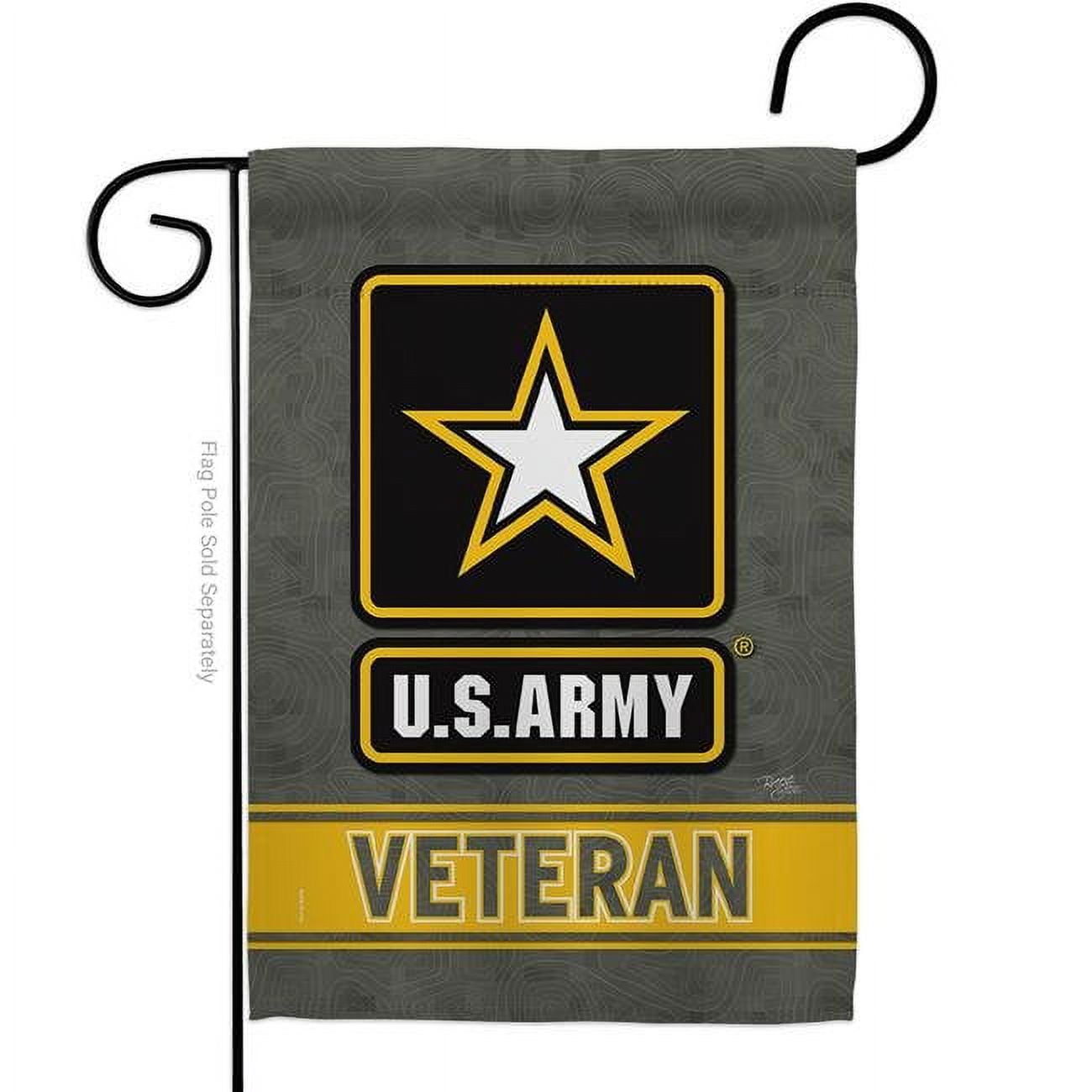 US Army Veteran Gray and Yellow Double-Sided Garden Flag