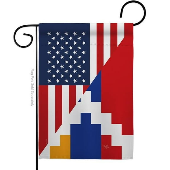 Breeze Decor G158483-BO Republic of Artsakh US Friendship Garden Flag Regional Nationality 13 x 18.5 in. Double-Sided Decorative Vertical Flags for House Decoration Banner Yard Gift