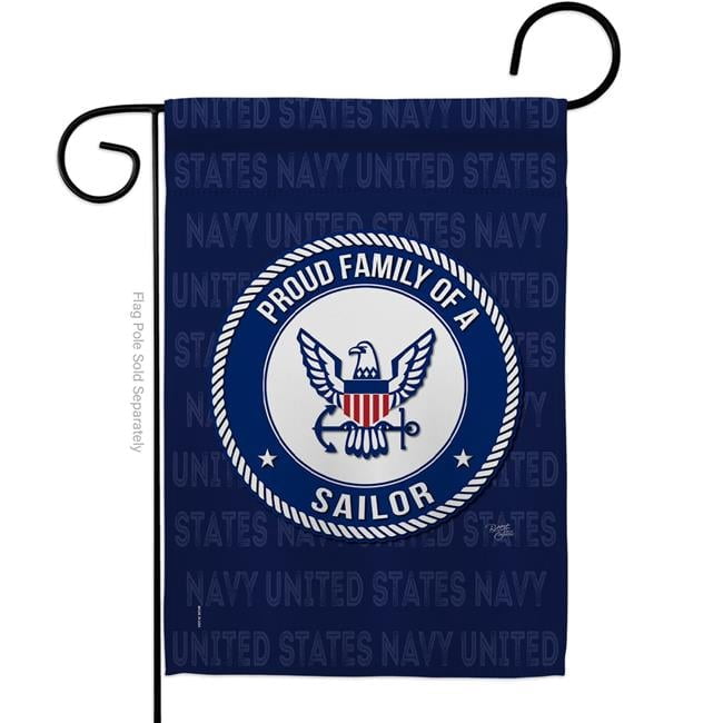 Breeze Decor G158538-BO Proud Family Sailor Garden Flag Armed Forces Navy 13 x 18.5 in. Double-Sided Decorative Vertical Flags for House Decoration Banner Yard Gift