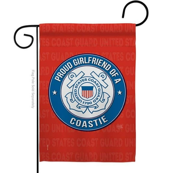 Breeze Decor G158544-BO Proud Girlfriend Coastie Garden Flag Armed Forces Coast Guard 13 x 18.5 in. Double-Sided Decorative Vertical Flags for House Decoration Banner Yard Gift