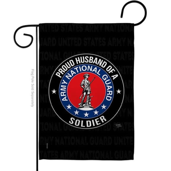 Breeze Decor G158564-BO Army Proud Husband Soldier Garden Flag Armed Forces National Guard 13 x 18.5 in. Double-Sided Decorative Vertical Flags for House Decoration Banner Yard Gift