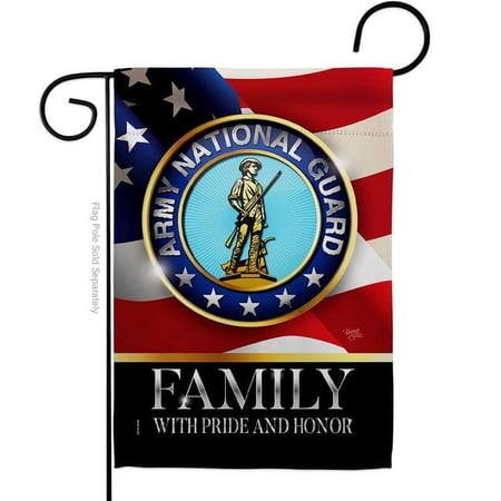 Breeze Decor G158617-BO 13 x 18.5 in. US Army National Guard Family Honor Garden Flag with Armed Forces Double-Sided Decorative Vertical House Decoration Banner Yard Gift
