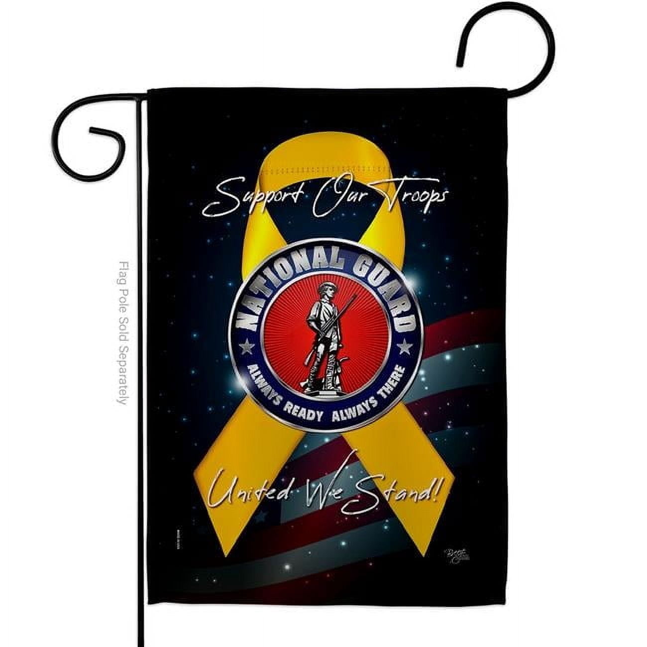 Breeze Decor G158653-BO 13 x 18.5 in. Support National Guard Garden Flag with Armed Forces Double-Sided Decorative Vertical Flags House Decoration Banner Yard Gift