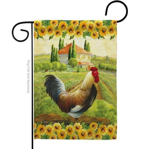 Breeze Decor G160139-BO Country Rooster Garden Flag Animals Barnyard 13 x 18.5 in. Double-Sided Decorative Vertical Flags for House Decoration Banner Yard Gift