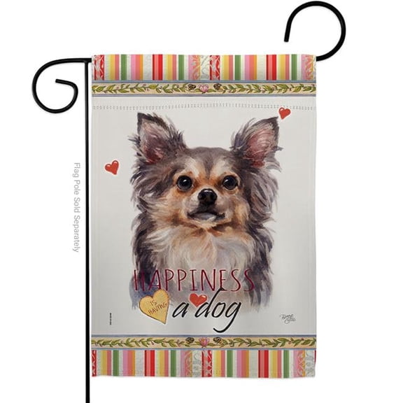 Breeze Decor G160168-BO 13 x 18.5 in. Dog Chihuahua Happiness Double-Sided Decorative Vertical Garden Flag