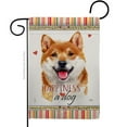 thumbnail image 1 of Breeze Decor G160217-BO 13 x 18.5 in. Dog Shiba Inu Happiness Double-Sided Decorative Vertical Garden Flag, 1 of 1