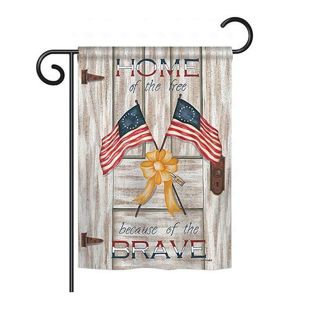 Breeze Decor G161055-BO Home of the Free Americana Patriotic Impressions Decorative Vertical 13" x 18.5" Double Sided Garden Flag