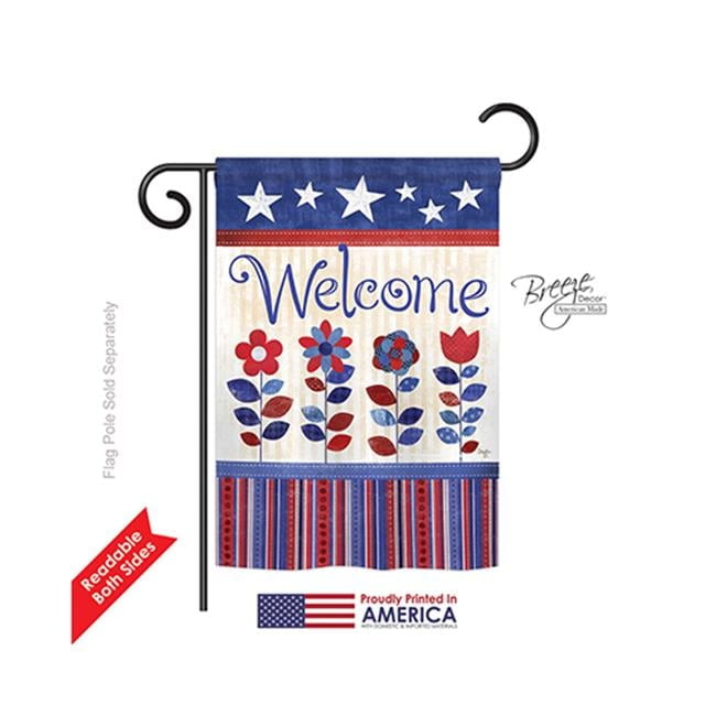 Patriotic Welcome Double-Sided Garden Flag 13" x 18.5"