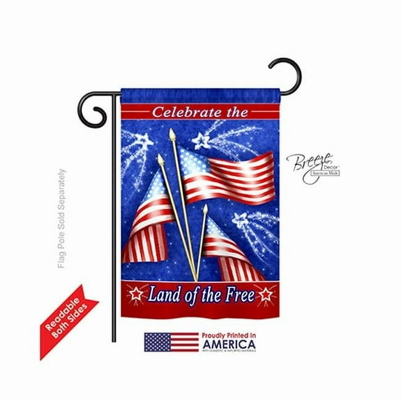 Breeze Decor G161057-BO Celebrate Freedom Americana Fourth of July Impressions Decorative Vertical 13" x 18.5" Double Sided Garden Flag