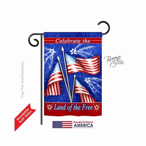 Breeze Decor G161057-BO Celebrate Freedom Americana Fourth of July Impressions Decorative Vertical 13" x 18.5" Double Sided Garden Flag