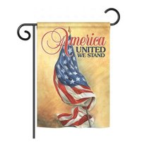 Breeze Decor G161061-BO America United Americana Patriotic Impressions Decorative Vertical 13" x 18.5" Double Sided Garden F