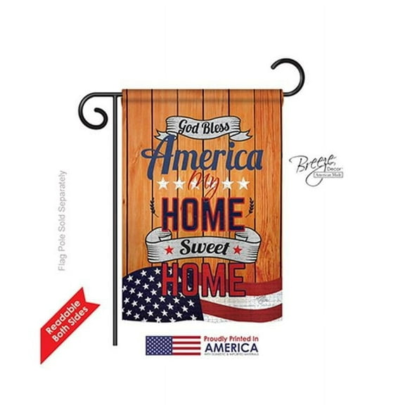 Breeze Decor G161075-BO America My Home Americana Patriotic Impressions Decorative Vertical 13" x 18.5" Double Sided Garden Flag