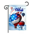 thumbnail image 1 of Breeze Decor G161078-BO July 4th Hot Air Balloon Americana Fourth of Impressions Decorative Vertical 13" x 18.5" Double Sided Garden Flag, 1 of 3
