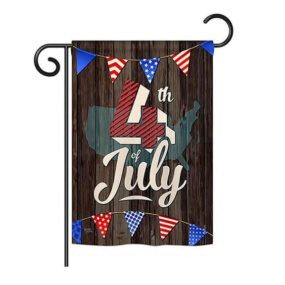 Breeze Decor G161081-BO 4th of July Americana Fourth Impressions Decorative Vertical 13" x 18.5" Double Sided Garden Flag