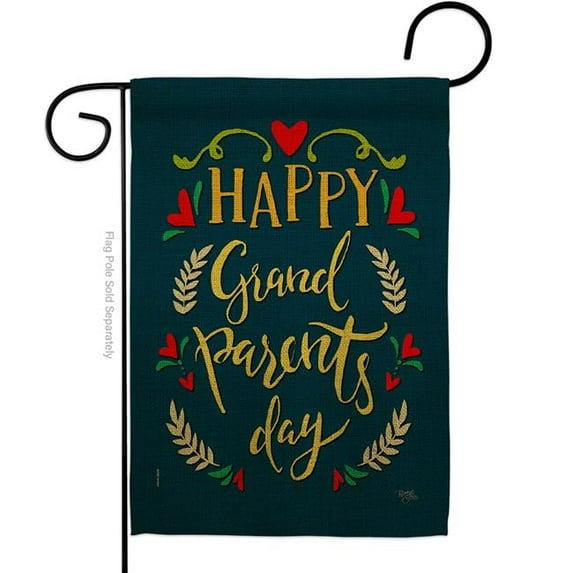 Breeze Decor G165160-BO Grandparents Day Garden Flag Family 13 x 18.5 in. Double-Sided Decorative Vertical Flags for House Decoration Banner Yard Gift