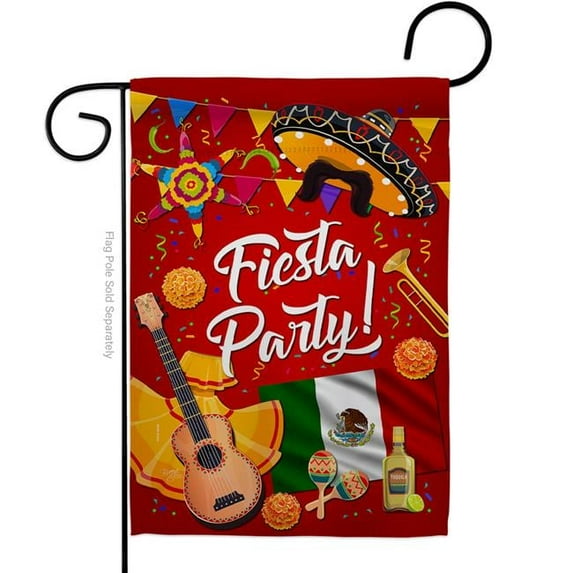 Breeze Decor G165176-BO 13 x 18.5 in. Fiesta Party Garden Flag with Celebration Double-Sided Decorative Vertical House Decoration Banner Yard Gift