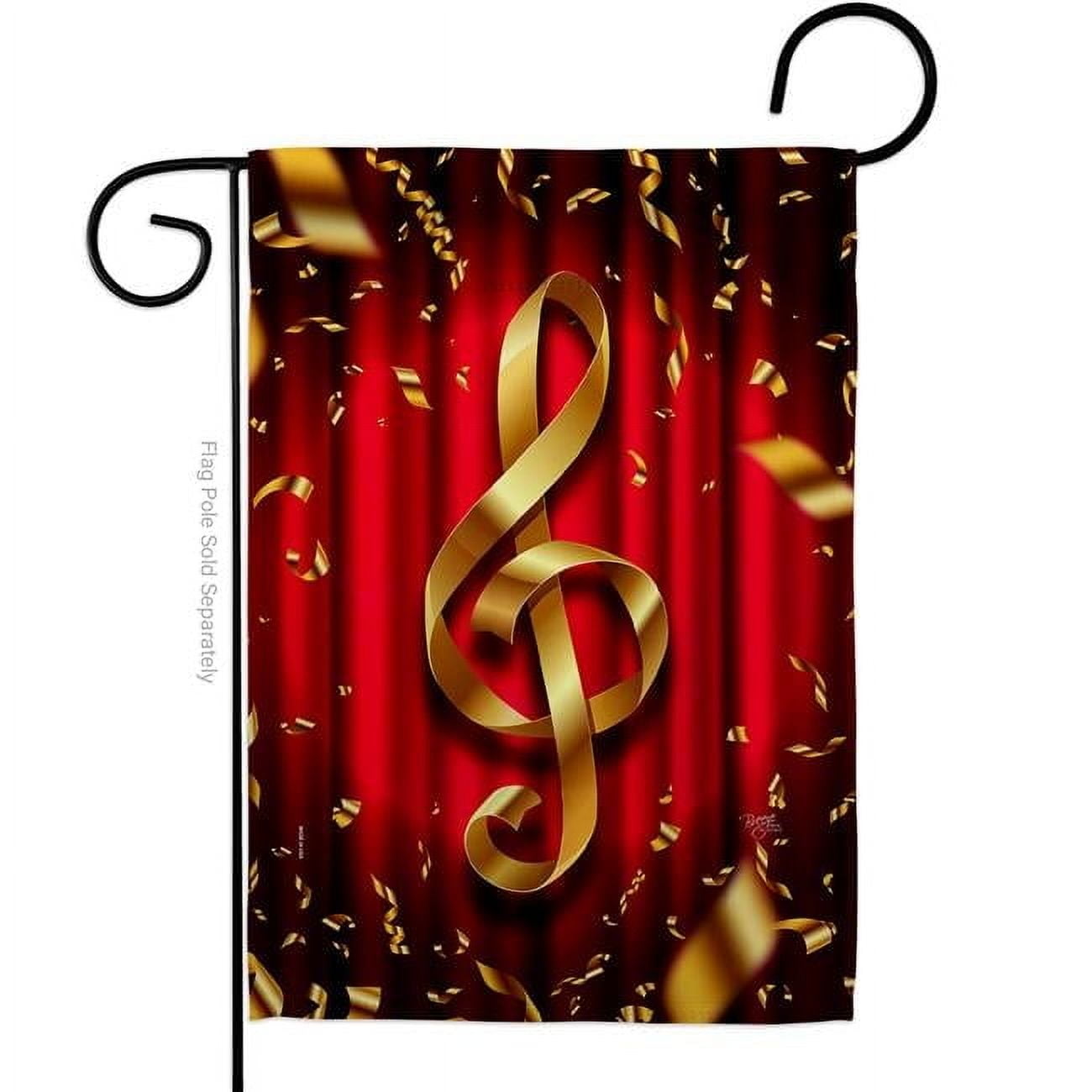 Breeze Decor G165244-BO 13 x 18.5 in. Clef Interests Music Double-Sided Decorative Vertical Garden Flags - House Decoration Banner Yard Gift