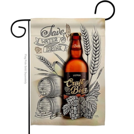 Breeze Decor G167071-BO Craft Beer Beverages 13 x 18.5 in. Double-Sided Decorative Vertical Garden Flags for House Decoration Banner Yard Gift