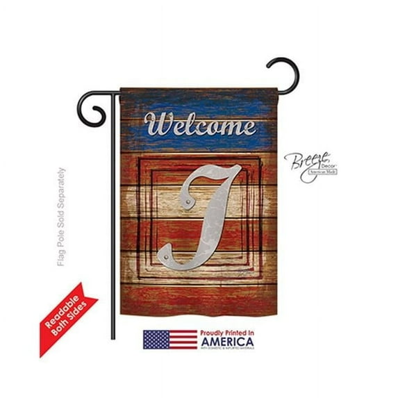 Breeze Decor G180113-BO Patriotic I Initial Americana Impressions Decorative Vertical 13" x 18.5" Double Sided Garden Flag