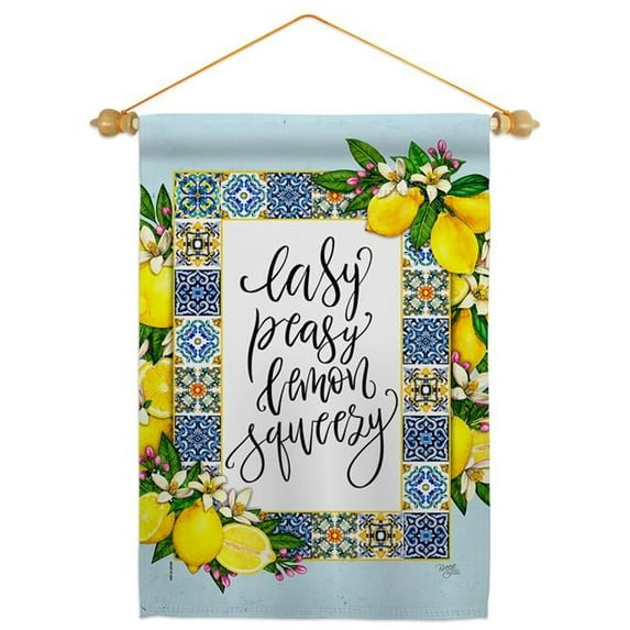 Breeze Decor GS120262-BO-05 Easy Lemon Food Fruit 13 x 18.5. in. Double-Sided Decorative Vertical House Garden Flag Set for Decoration Banner Yard Gift