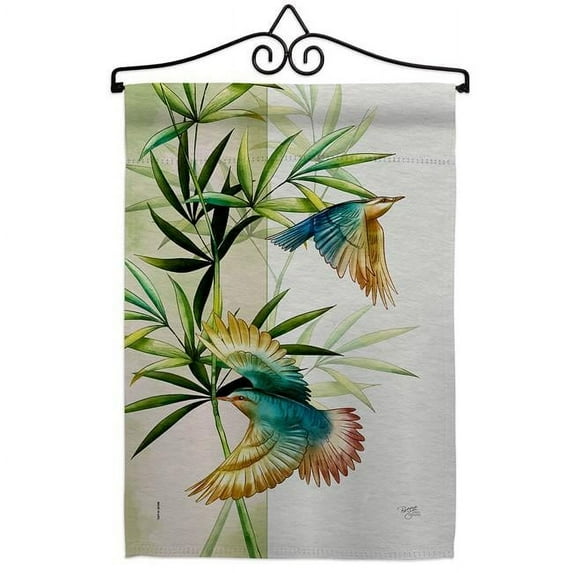 Breeze Decor GS120265-BO-02 Asian Blossom Birds Animals Bird 13 x 18.5. in. Double-Sided Decorative Vertical House Garden Flag Set for Decoration Banner Yard Gift