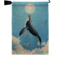 thumbnail image 1 of Breeze Decor GS120269-DB-04 Flying Whale Animals Sea Creature 13 x 18.5. in. Double-Sided Decorative Horizontal House Garden Flag Set for Decoration Banner Yard Gift, 1 of 1
