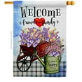 thumbnail image 1 of Breeze Decor H100078-BO My Happy Place Floral Double-Sided Garden Decorative House Flag, Multi Color, 1 of 1