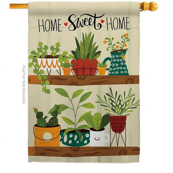 Breeze Decor H100086-BO 28 x 40 in. Group Plants Sweet Life Home Double-Sided Decorative Vertical House Flags - Decoration Banner Garden Yard Gift