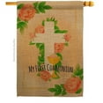 thumbnail image 1 of Breeze Decor H103064-BO Floral Frist Communion House Flag Religious First 28 x 40 in. Double-Sided Decorative Vertical Flags for Decoration Banner Garden Yard Gift, 1 of 1