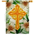 thumbnail image 1 of Breeze Decor H103090-BO Cross Religious Faith Double-Sided Garden Decorative House Flag, Multi Color, 1 of 1