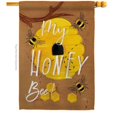 thumbnail image 1 of Breeze Decor H104105-BO My Honey Bee House Flag Garden Friends Bugs & Frogs 28 x 40 in. Double-Sided Decorative Vertical Flags, 1 of 1