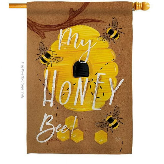 Breeze Decor H104105-BO My Honey Bee House Flag Garden Friends Bugs & Frogs 28 x 40 in. Double-Sided Decorative Vertical Flags