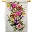 thumbnail image 1 of Breeze Decor H104129-BO Mix Bouquet Floral Double-Sided Garden Decorative House Flag, Multi Color, 1 of 1
