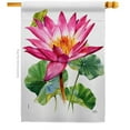 thumbnail image 1 of Breeze Decor H104150-BO Lotus Floral Double-Sided Garden Decorative House Flag, Multi Color, 1 of 1