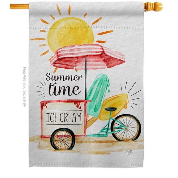 Breeze Decor H106088-BO Summer Time Summertime Fun & Sun 28 x 40 in. Double-Sided Decorative Vertical House Flags for Decoration Banner Garden Yard Gift