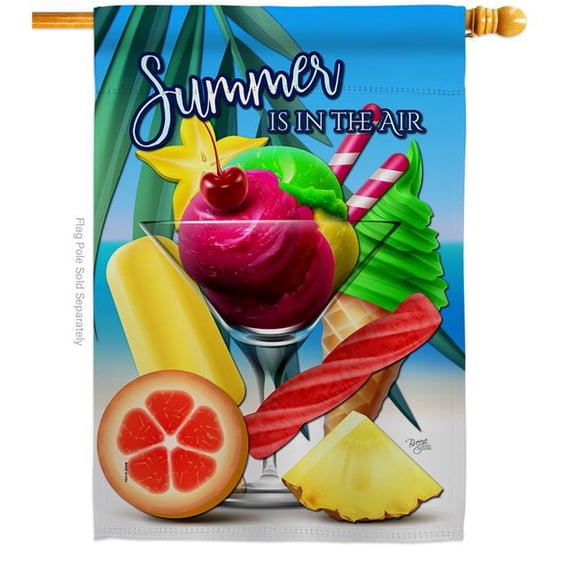 Breeze Decor H106097-BO Summer In The Air Summertime Fun & Sun 28 x 40 in. Double-Sided Decorative Vertical House Flags for Decoration Banner Garden Yard Gift