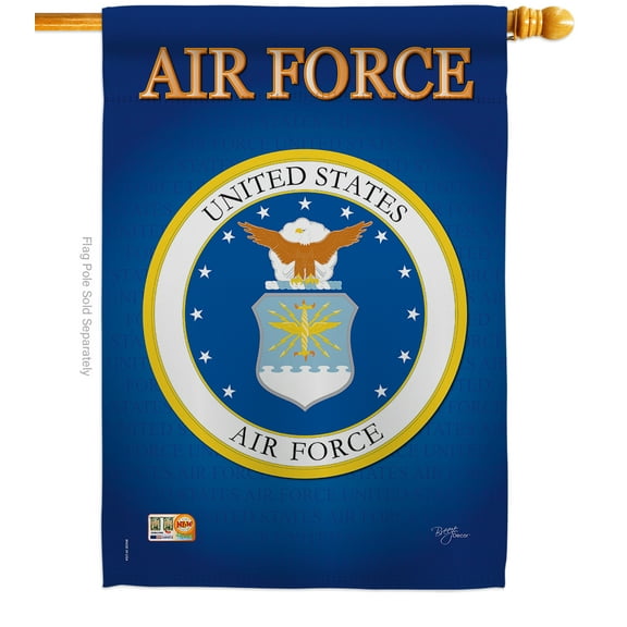 Breeze Decor H108054-BO Air Force Americana Military Impressions Decorative Vertical 28" x 40" Double Sided House Flag