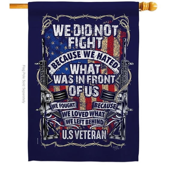 Breeze Decor H108442-BO We Did Not Fight House Flag Armed Forces Service 28 x 40 in. Double-Sided Decorative Vertical Flags for Decoration Banner Garden Yard Gift