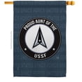 thumbnail image 1 of Breeze Decor H108495-BO Proud Aunt USSF House Flag Armed Forces Space Force 28 x 40 in. Double-Sided Decorative Vertical Flags for Decoration Banner Garden Yard Gift, 1 of 1