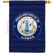 thumbnail image 1 of Breeze Decor H108498-BO Air Force Proud Brother Airman House Flag Armed Forces National Guard 28 x 40 in. Double-Sided Decorative Vertical Flags for Decoration Banner Garden Yard Gift, 1 of 1