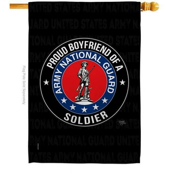 Breeze Decor H108510-BO Army Proud Boyfriend Soldier House Flag Armed Forces National Guard 28 x 40 in. Double-Sided Decorative Vertical Flags for Decoration Banner Garden Yard Gift