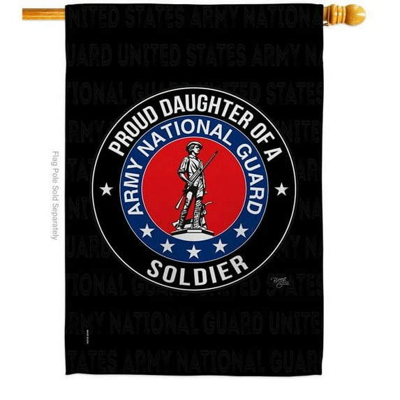 Breeze Decor H108528-BO Army Proud Daughter Soldier House Flag Armed Forces National Guard 28 x 40 in. Double-Sided Decorative Vertical Flags for Decoration Banner Garden Yard Gift