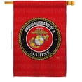 thumbnail image 1 of Breeze Decor H108563-BO Proud Husband Marines House Flag Armed Forces Marine Corps 28 x 40 in. Double-Sided Decorative Vertical Flags for Decoration Banner Garden Yard Gift, 1 of 1