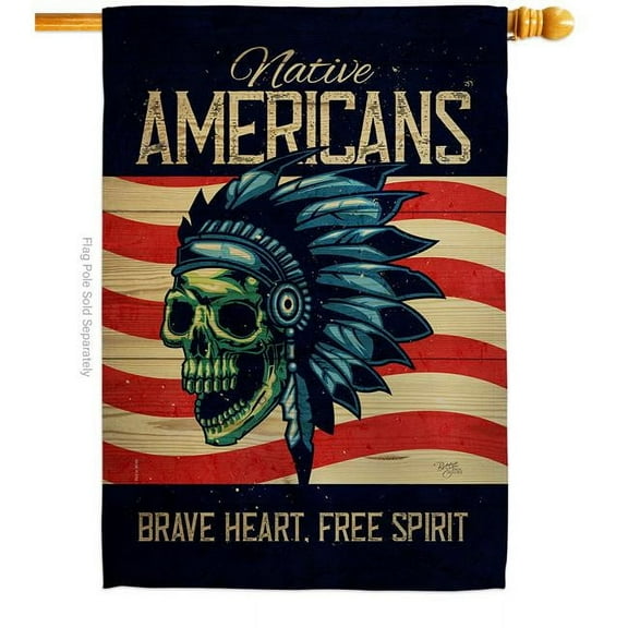 Breeze Decor H108635-BO Native Heart Country Living 28 x 40 in. Double-Sided Decorative Vertical House Flags for Decoration Banner Garden Yard Gift